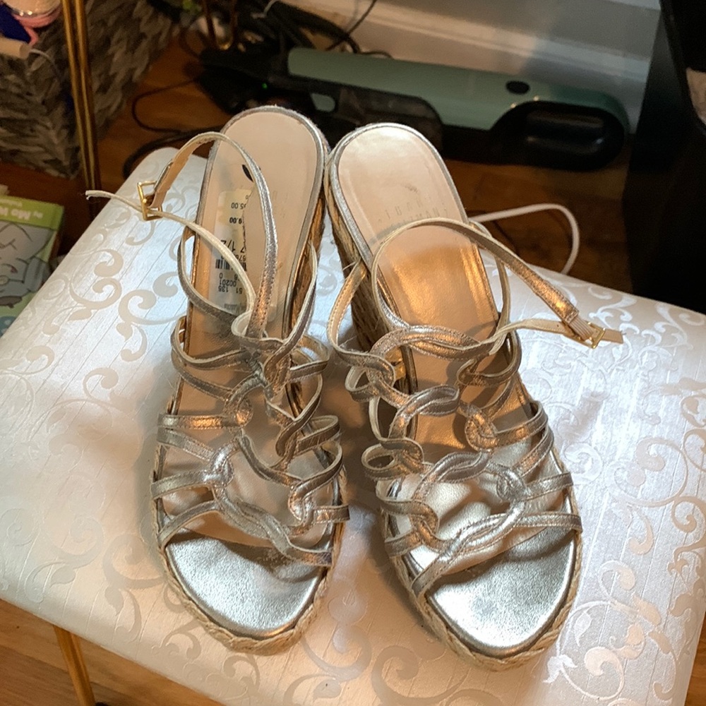 Stuart Weizman wedge strappy sandals